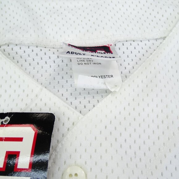Vintage 90s‎ Southern Athletic Baseball Softball Biohazard Jersey DIZ 7 White XL - Picture 4 of 7